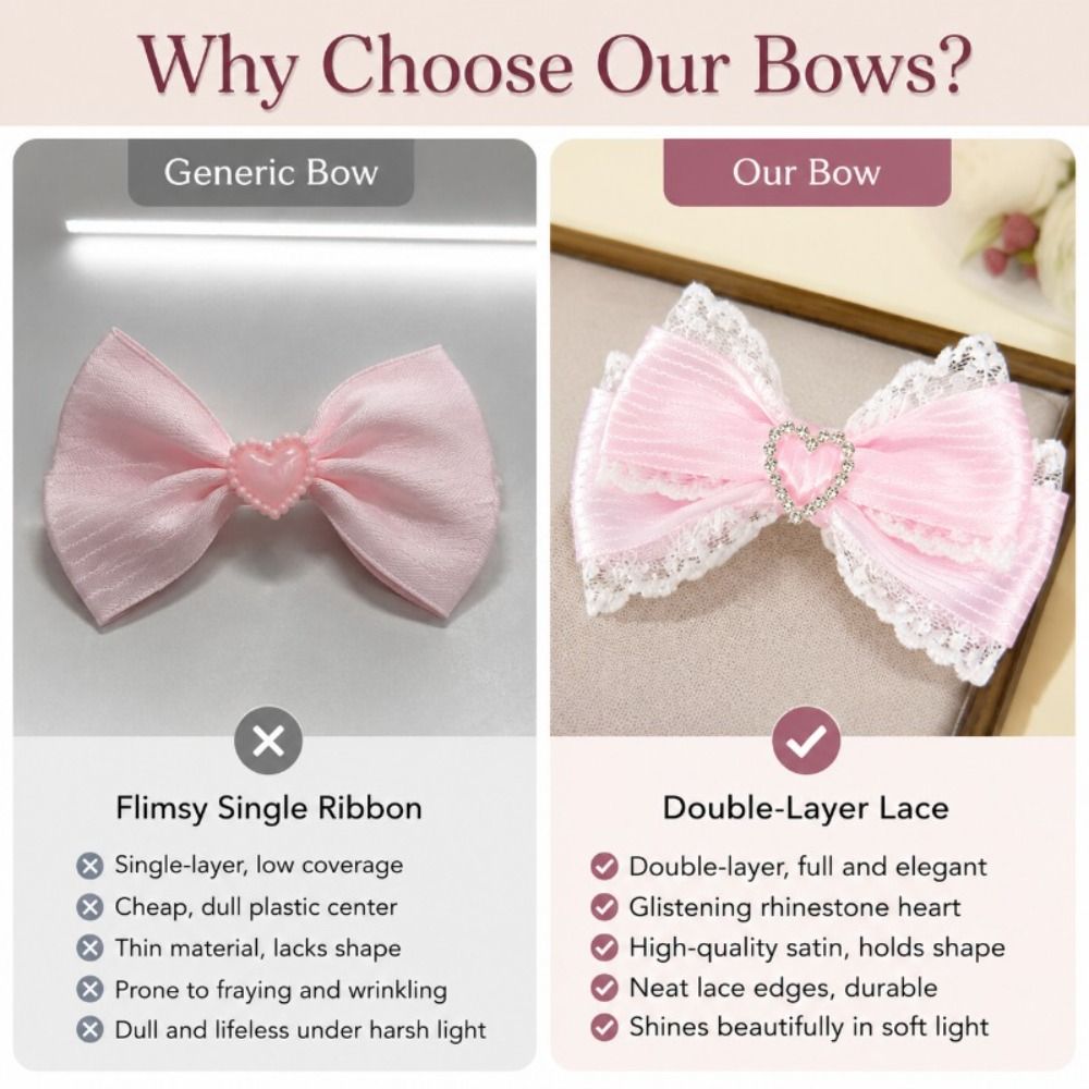 1 Pair Satin Ribbon Bow Hair C - đánh giá và giá Lace Ribbon Trim