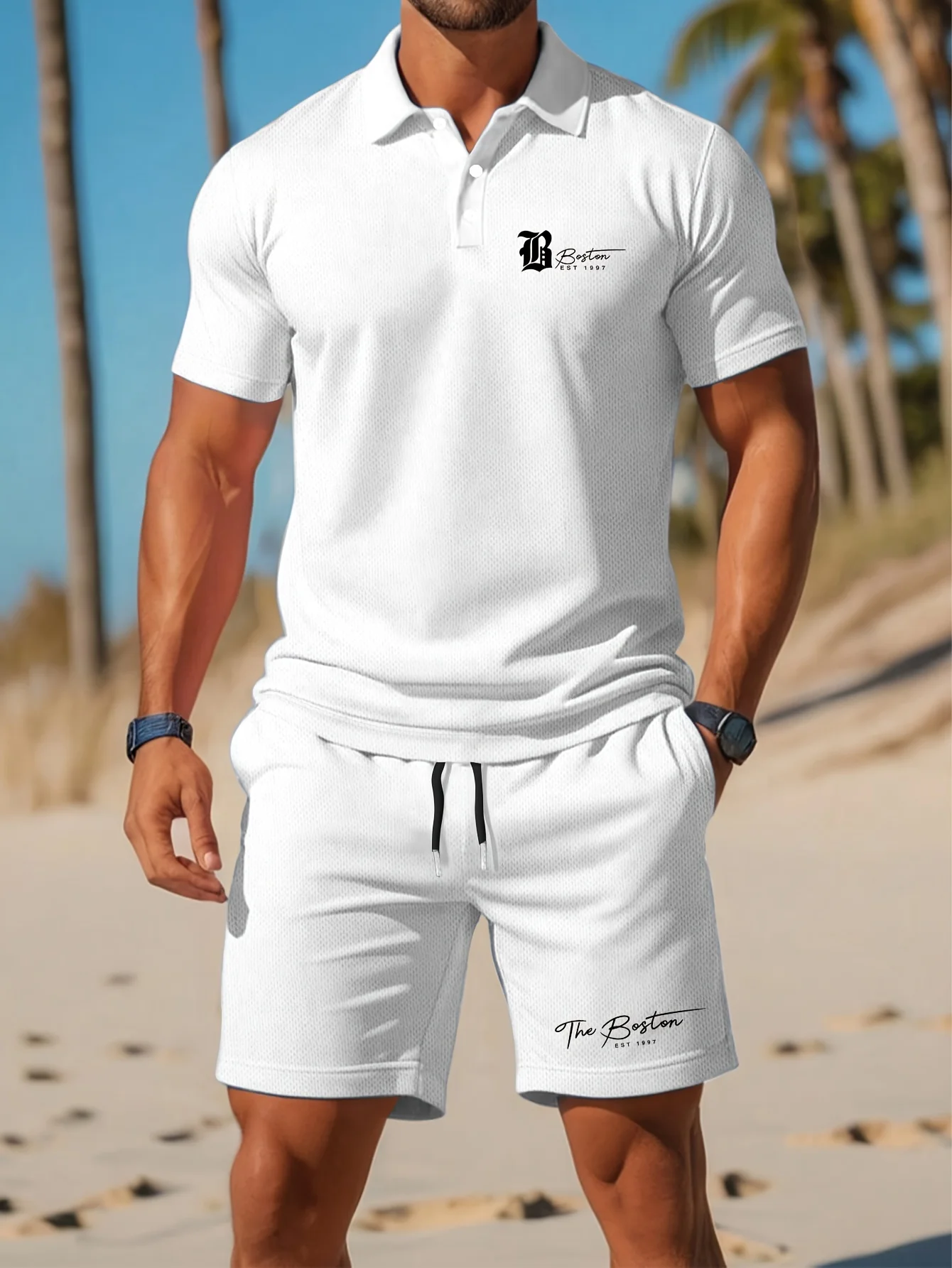 Summer New Men's Polo Shirt Se - đánh giá và giá Embellish Knit