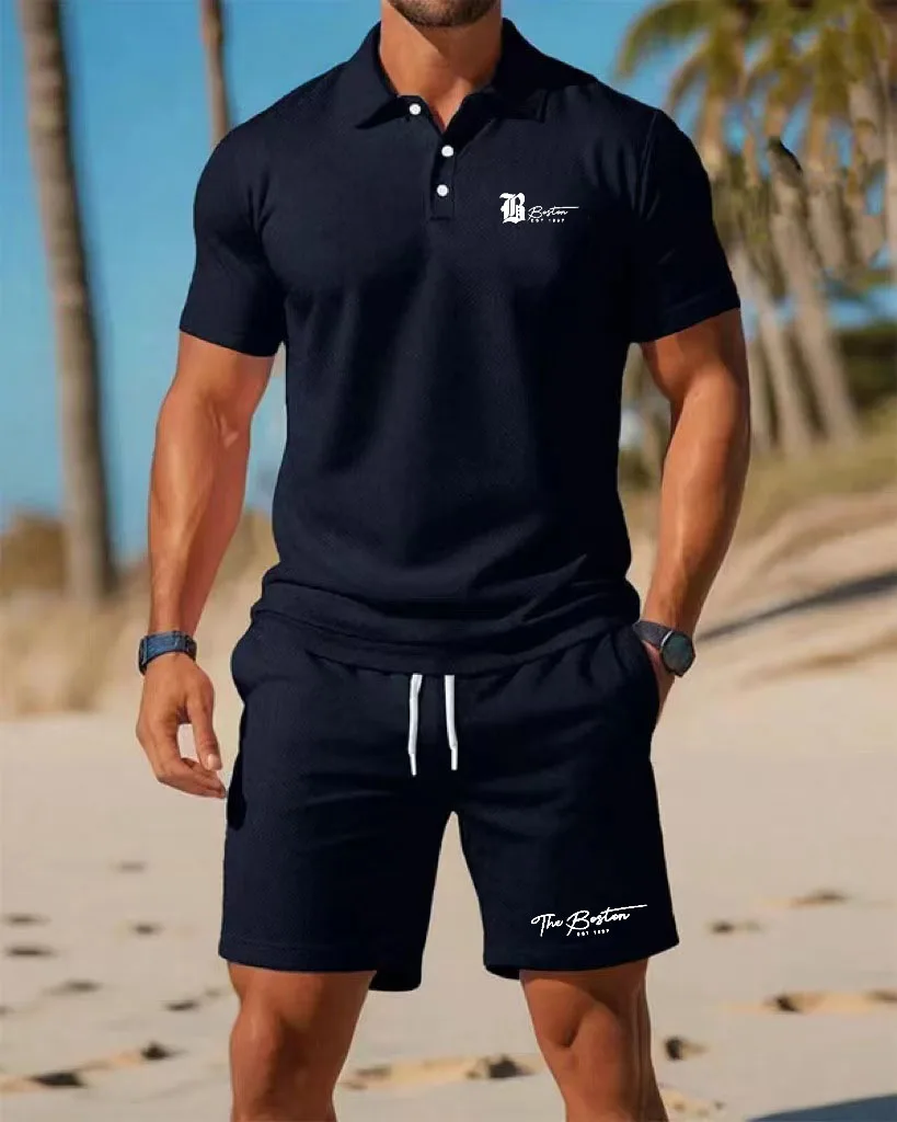 Summer New Men's Polo Shirt Se - đánh giá và giá Embellish Knit