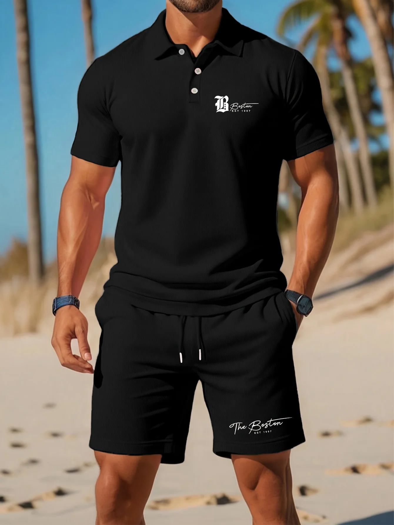 Summer New Men's Polo Shirt Se - đánh giá và giá Embellish Knit