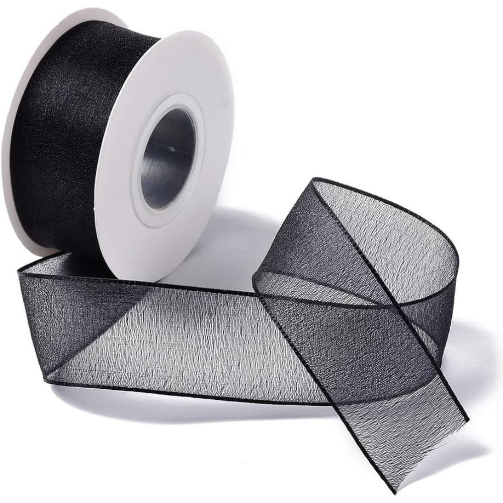 1 Inch Black Organza Ribbon Wi - đánh giá và giá Organza Ribbon Spool